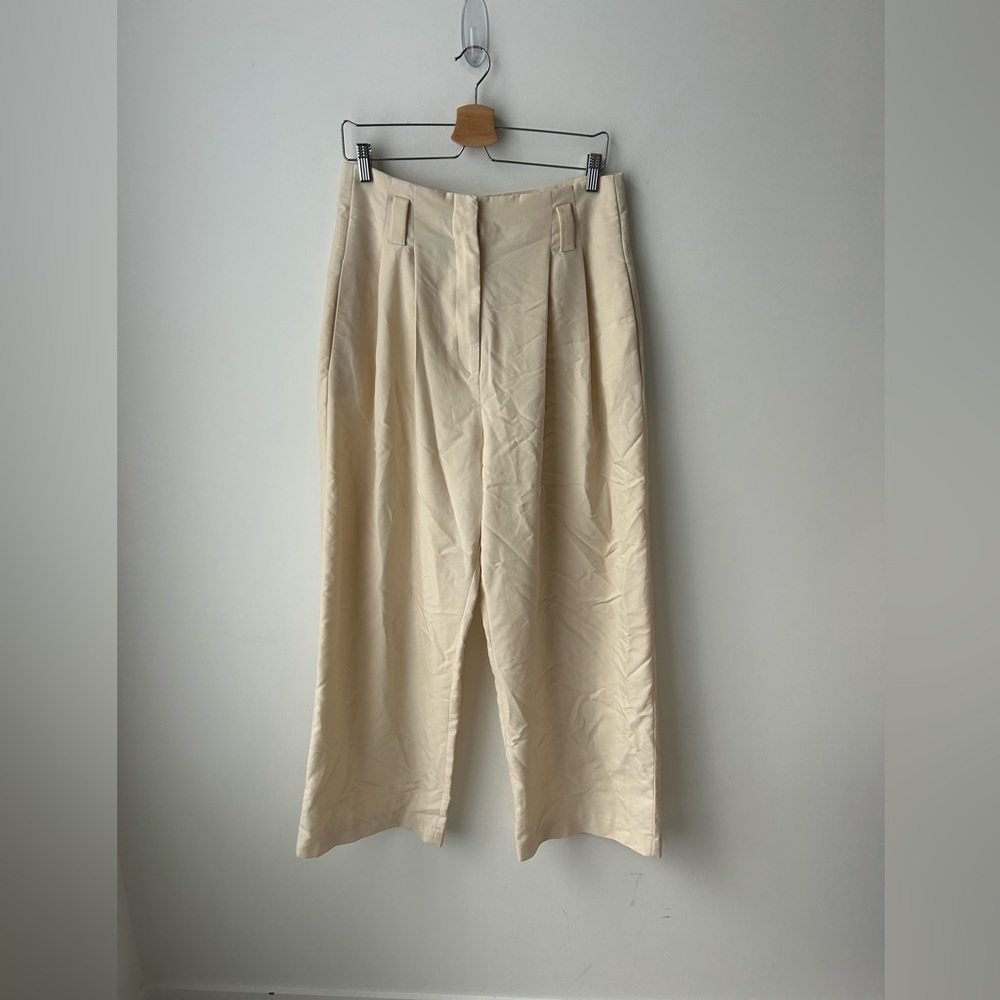 Mango high waist wide leg pleated pant